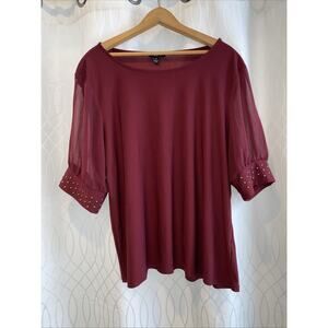 Women’s XL Cranberry Red Top Holiday Office Wear